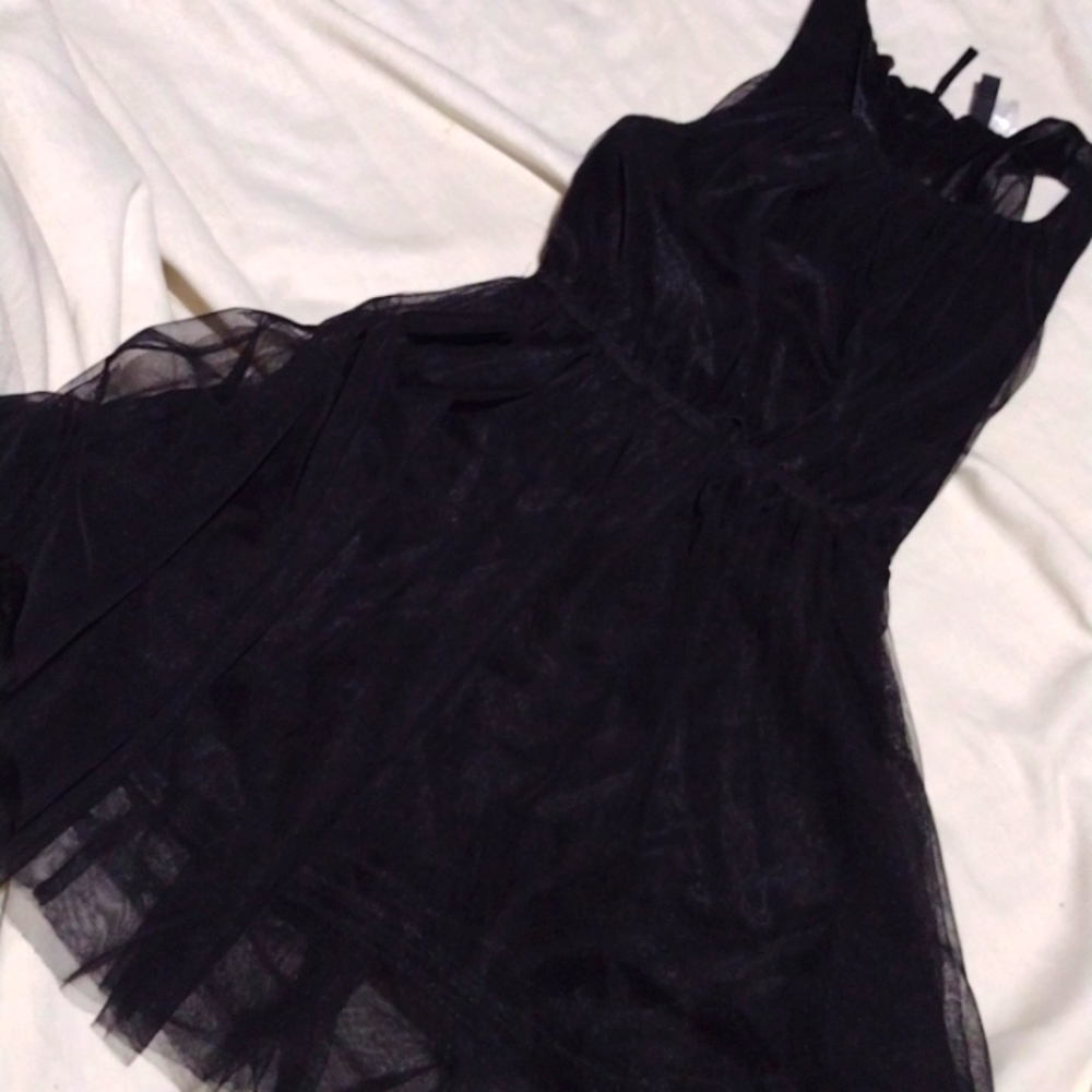Sheer little black tutu dress size 4